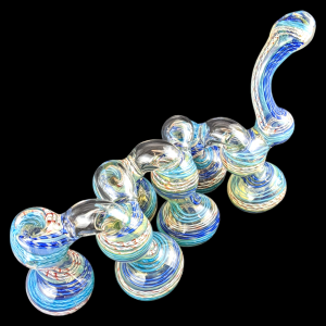 6.5" Gold Fumed TriTone TriLine 6-Chamber Bubbler - [STJ143]